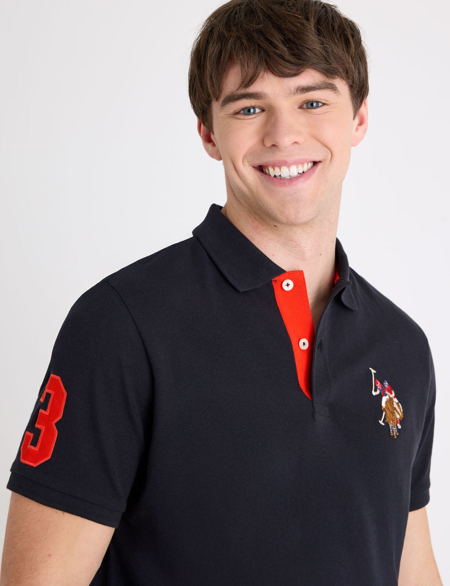 MULTI COLOR BIG LOGO SOLID POLO SHIRT– U.S. Polo Assn.