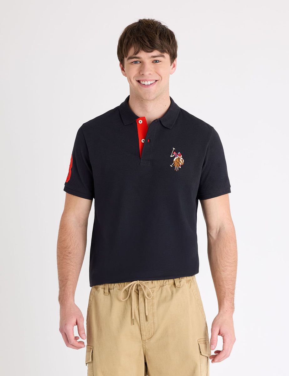 MULTI COLOR BIG LOGO SOLID POLO SHIRT– U.S. Polo Assn.