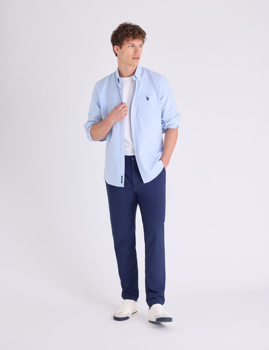 LONG Sleeve Stretch Oxford Shirt Light Blue / S