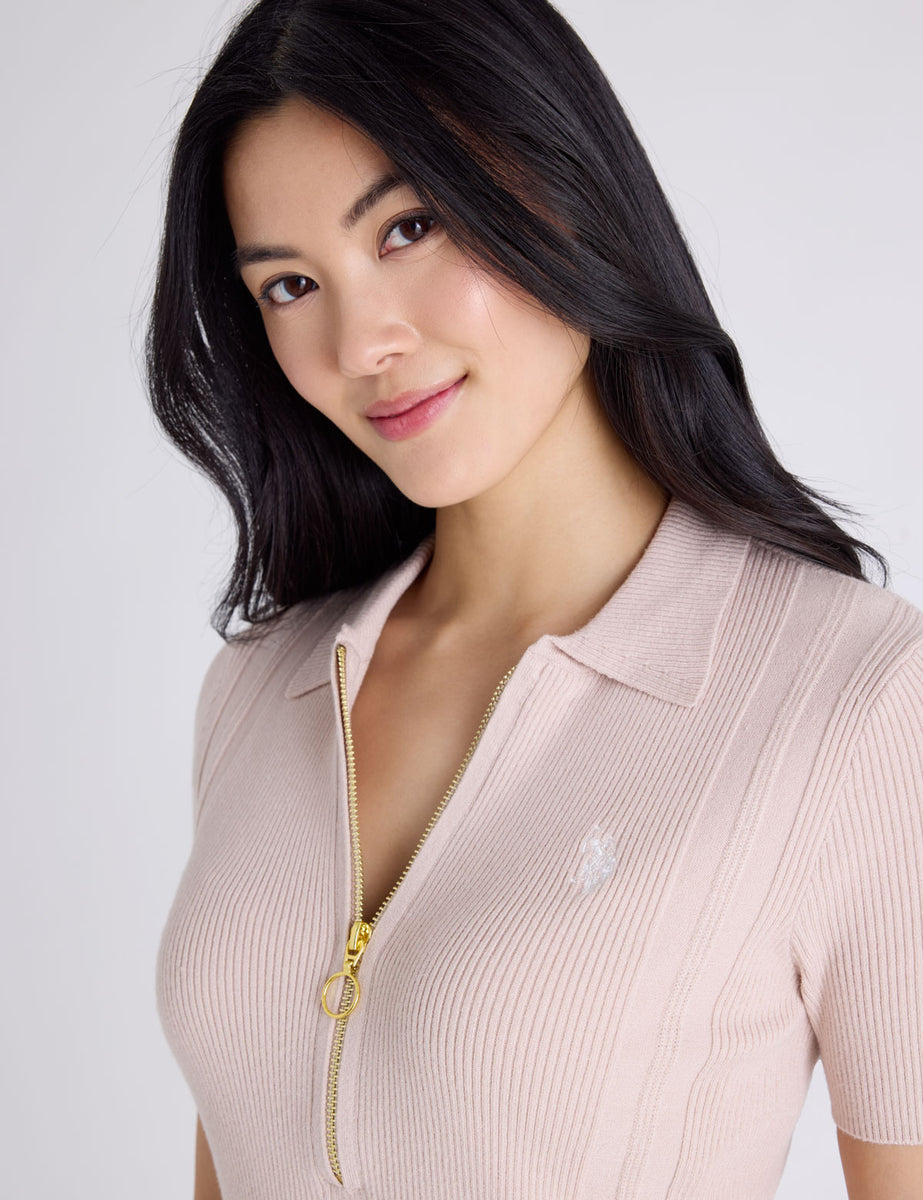 RIB ZIP SWEATER POLO SHIRT– U.S. Polo Assn.