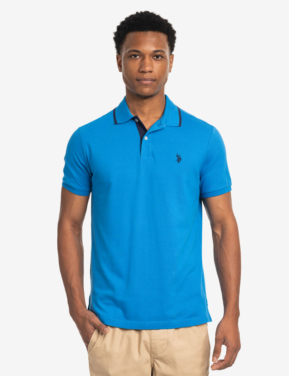SLIM FIT STRETCH SOLID PIQUE POLO SHIRT– U.S. Polo Assn.