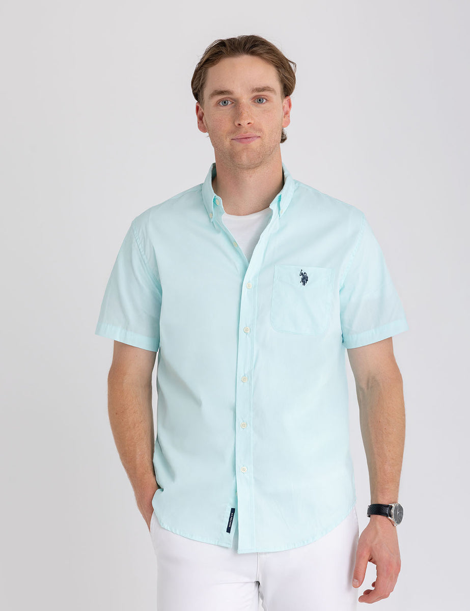 polo short sleeve dress shirts Short Sleeve Stretch Poplin Shirt CANDY PINK / XX