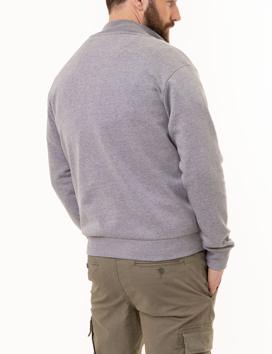 1/4 ZIP YARN DYE STRIPE MOCK NECK PULLOVER