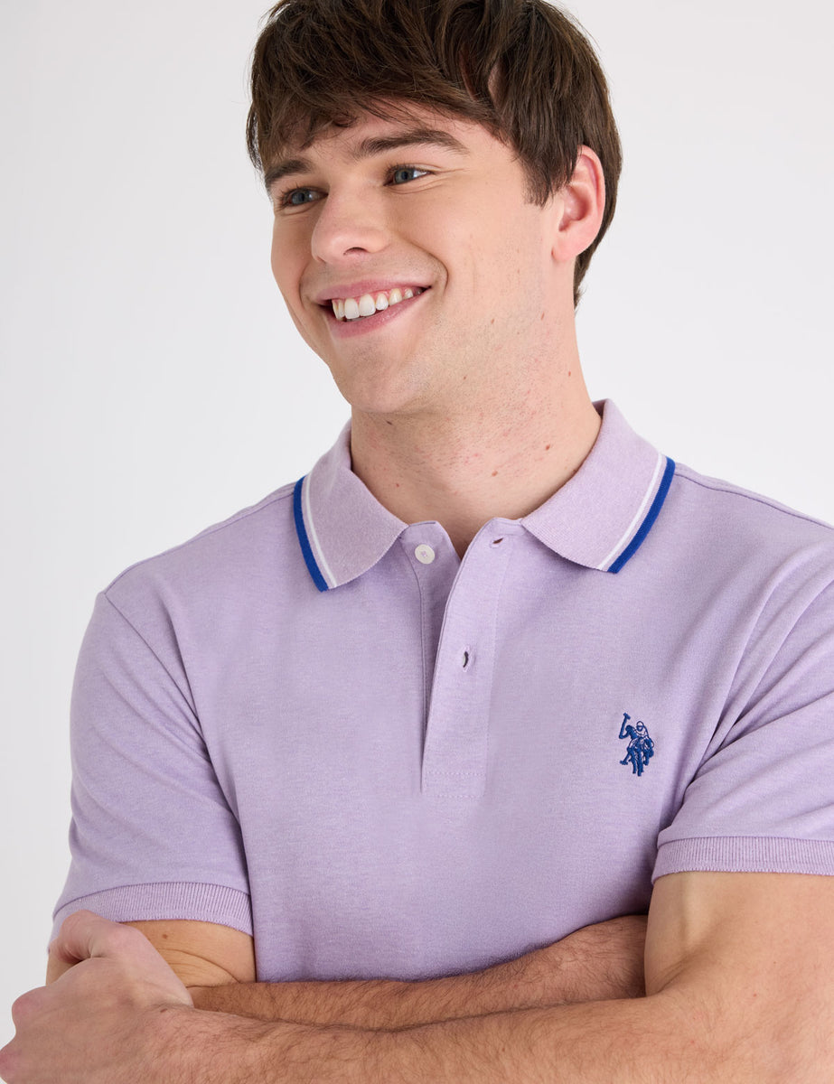 SLIM FIT TIPPED INTERLOCK POLO SHIRT– U.S. Polo Assn.