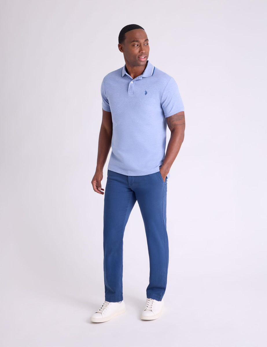 SLIM FIT TIPPED INTERLOCK POLO SHIRT– U.S. Polo Assn.