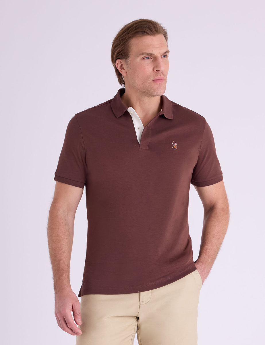 DECEMBERMAY Color combination polo 未使用 MULTI COLOR LOGO INTERLOCK POLO SHIRT– U.S. Polo Assn.
