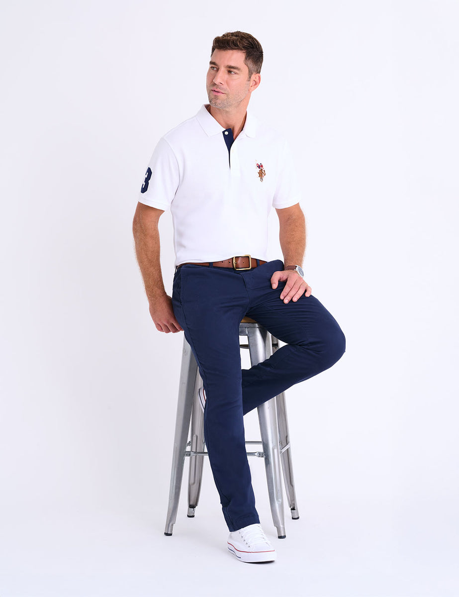 polo with dress pants Stretch Twill SLIM Staight Chino Pants CLUB NAVY / 33 / 32