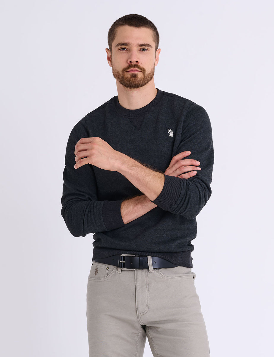 SOLID PEACHED FLEECE CREW NECK PULLOVER– U.S. Polo Assn.