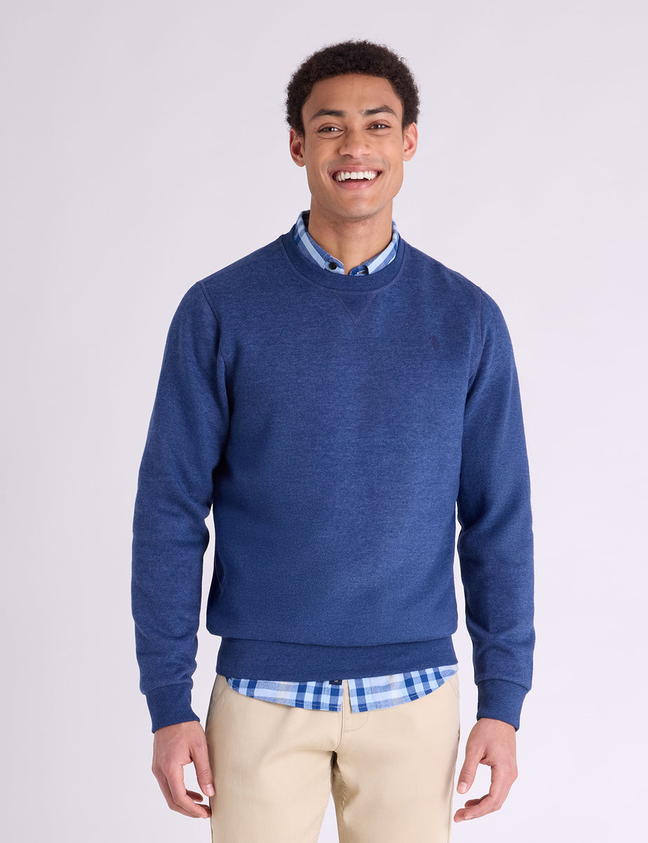 SOLID PEACHED FLEECE CREW NECK PULLOVER– U.S. Polo Assn.