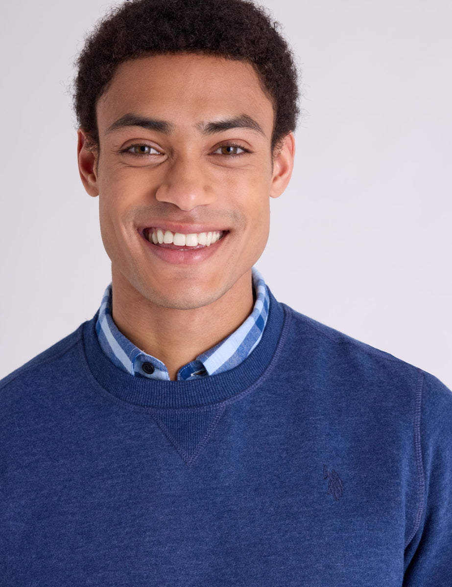 SOLID PEACHED FLEECE CREW NECK PULLOVER– U.S. Polo Assn.
