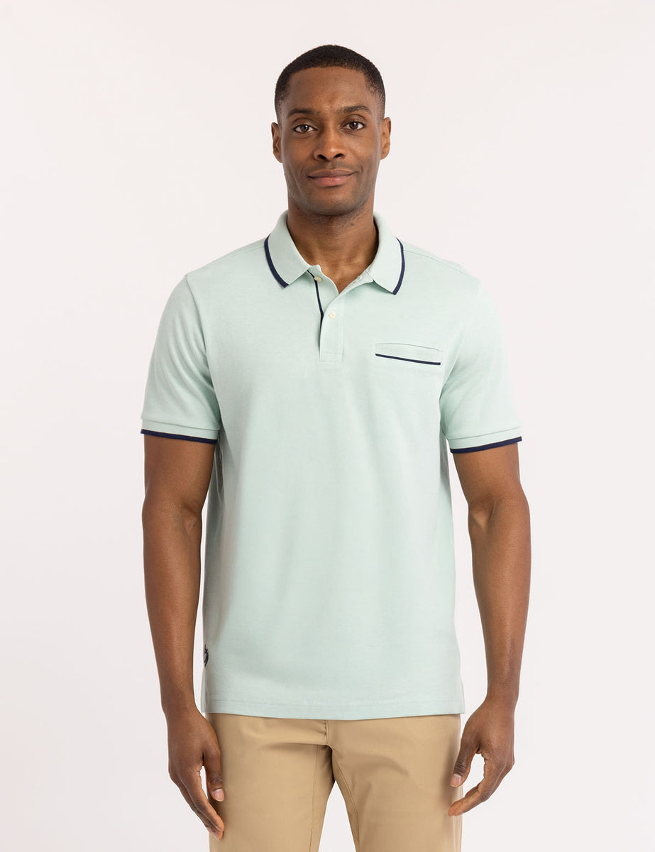 SOLID INTERLOCK POLO SHIRT WITH HIDDEN POCKET– U.S. Polo Assn.