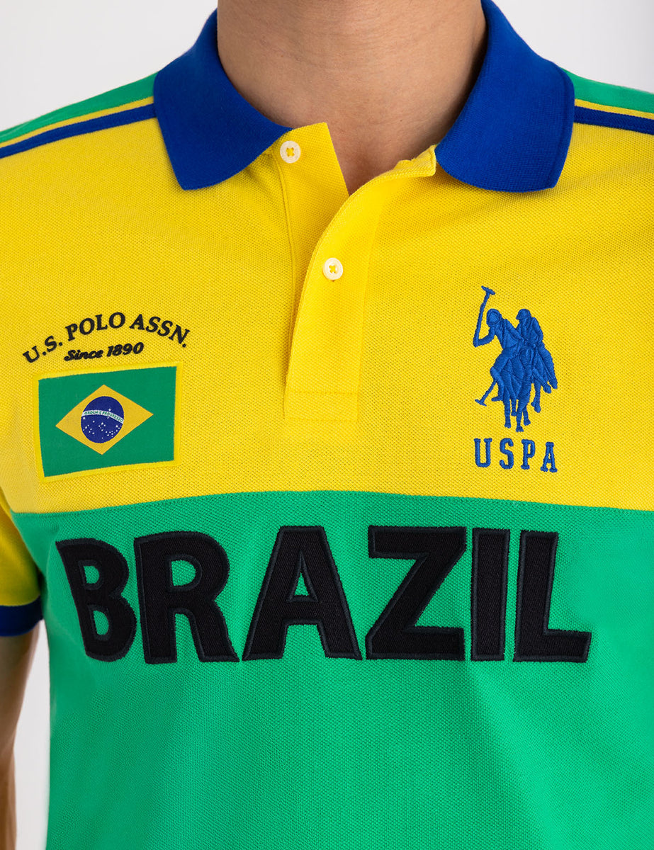 BRAZIL COLOR BLOCK PIQUE POLO SHIRT– U.S. Polo Assn.