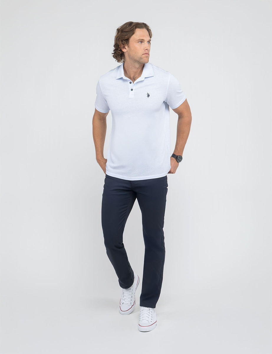 【ホワイト（10）】SS Jaquard Polo shirt WHITE LABEL JACQUARD POLO SHIRT– U.S. Polo Assn.