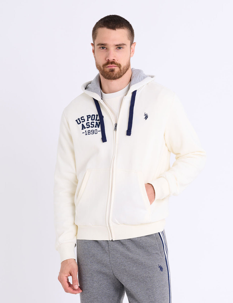 WORDMARK APPLIQUE FULL ZIP FLEECE HOODIE– U.S. Polo Assn.