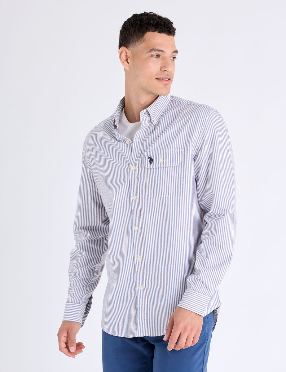 LONG SLEEVE VERTICAL STRIPE OXFORD SHIRT– U.S. Polo Assn.