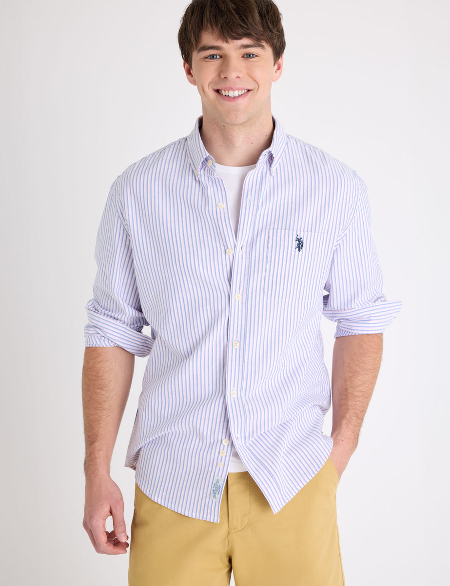 LONG SLEEVE DOUBLE STRIPE OXFORD SHIRT– U.S. Polo Assn.