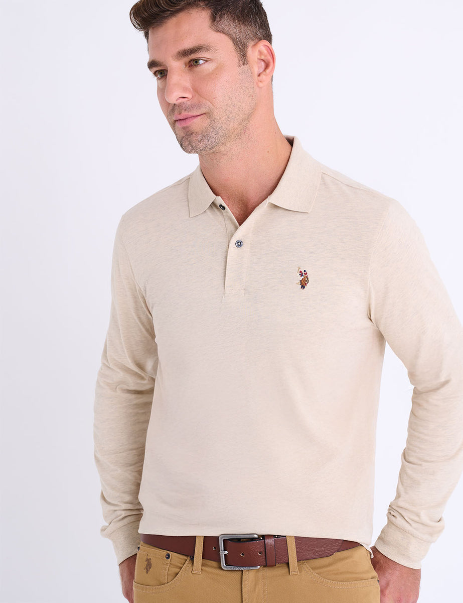 LONG SLEEVE PEACHED JERSEY POLO SHIRT– U.S. Polo Assn.