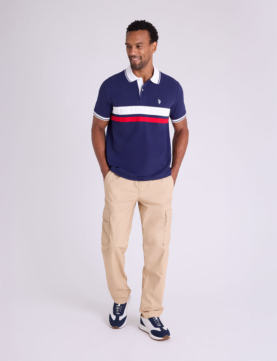 EMBOSSED WORDMARK PIQUE POLO SHIRT– U.S. Polo Assn.