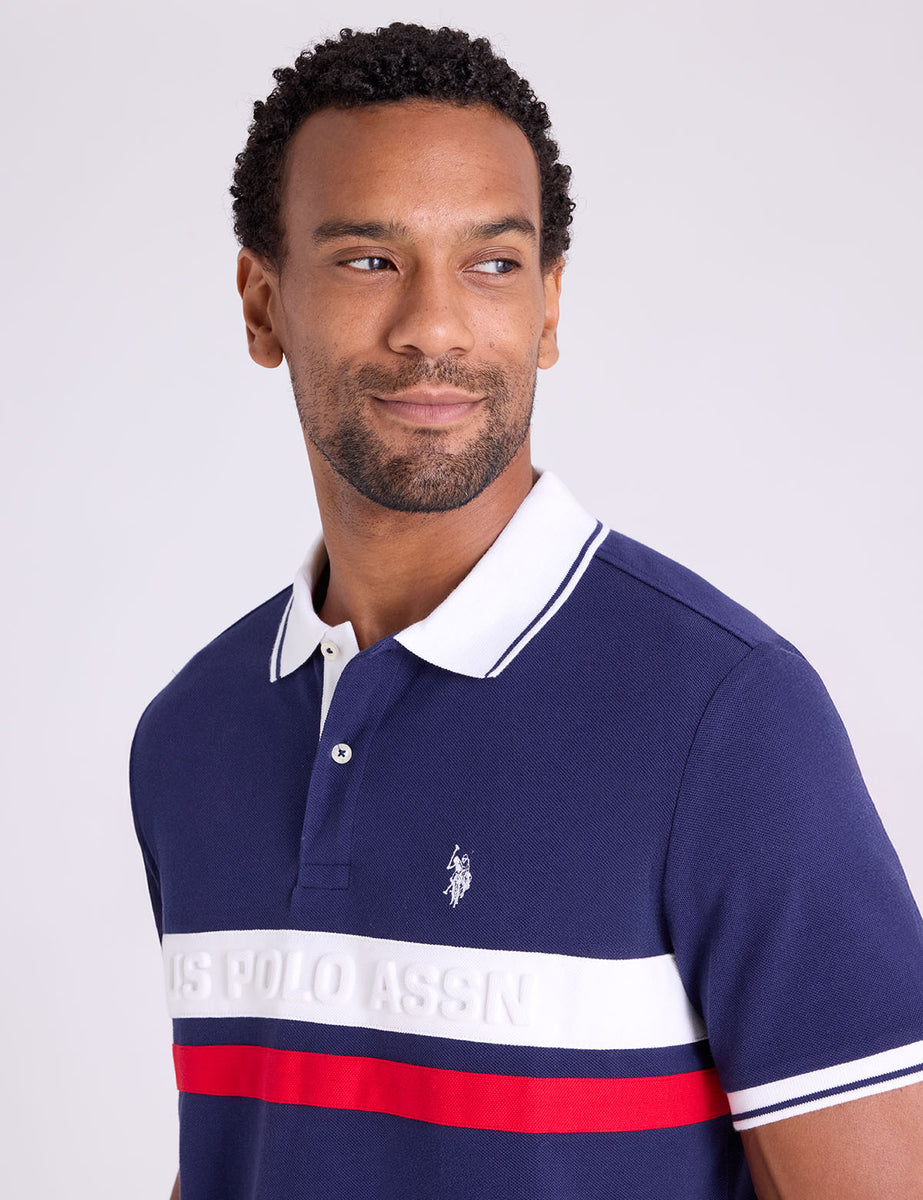 EMBOSSED WORDMARK PIQUE POLO SHIRT– U.S. Polo Assn.