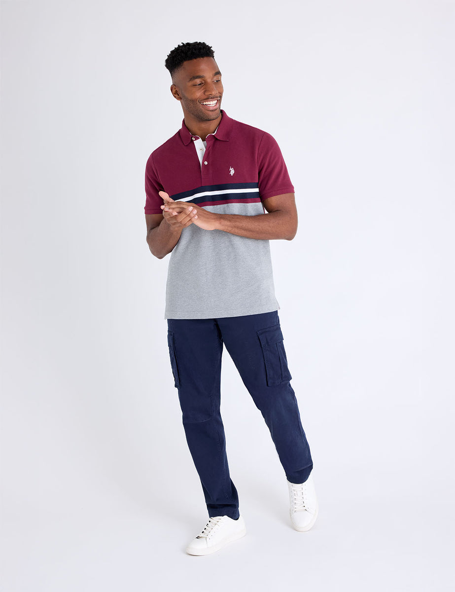 COLOR BLOCK TRICOT TAPE PIQUE POLO SHIRT– U.S. Polo Assn.