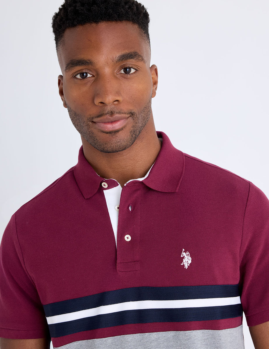 COLOR BLOCK TRICOT TAPE PIQUE POLO SHIRT– U.S. Polo Assn.