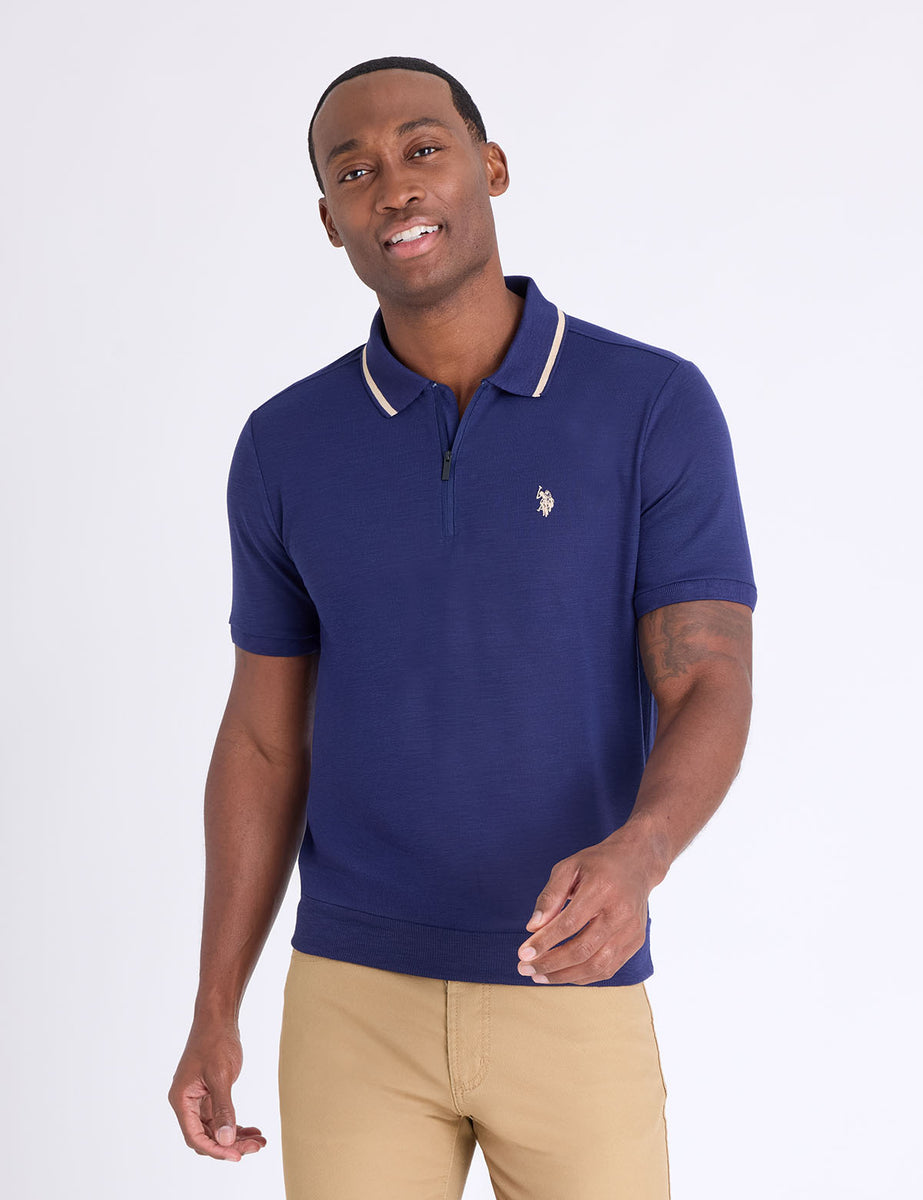 WHITE LABEL SLUB PIQUE POLO SHIRT WITH RIB WAIST– U.S. Polo Assn.