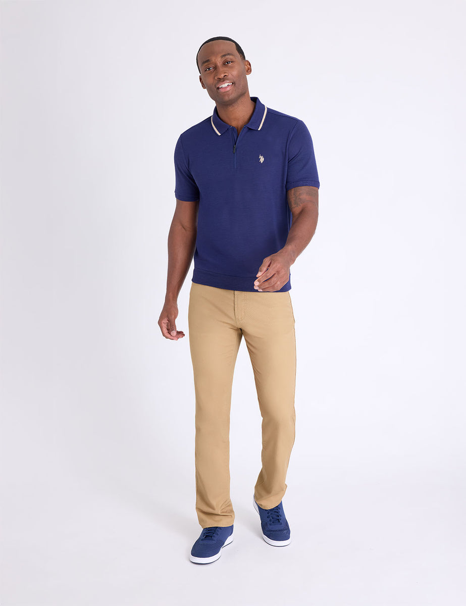 WHITE LABEL SLUB PIQUE POLO SHIRT WITH RIB WAIST– U.S. Polo Assn.