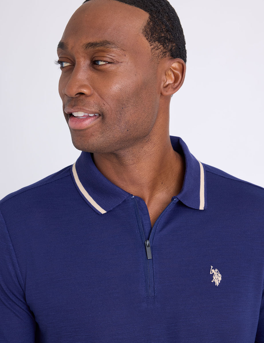 WHITE LABEL SLUB PIQUE POLO SHIRT WITH RIB WAIST– U.S. Polo Assn.