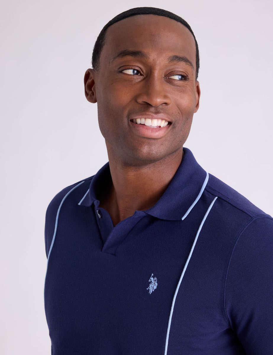 JOHNNY COLLAR PIQUE POLO SHIRT WITH RIB BAND– U.S. Polo Assn.