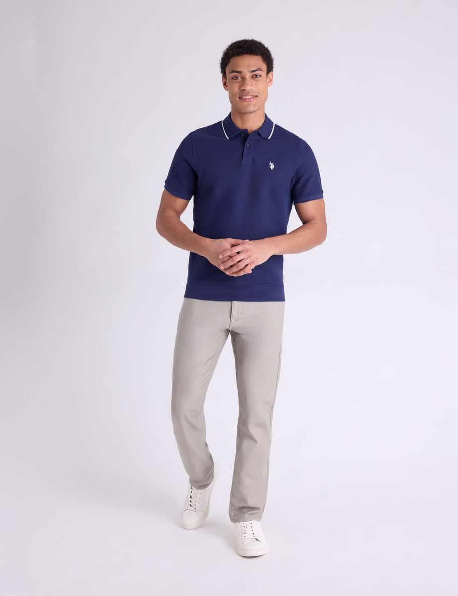 HONEYCOMB RIBBED BAND POLO SHIRT– U.S. Polo Assn.
