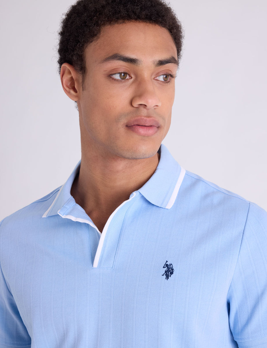 JOHNNY PLACKET WIDE RIB KNIT POLO SHIRT– U.S. Polo Assn.