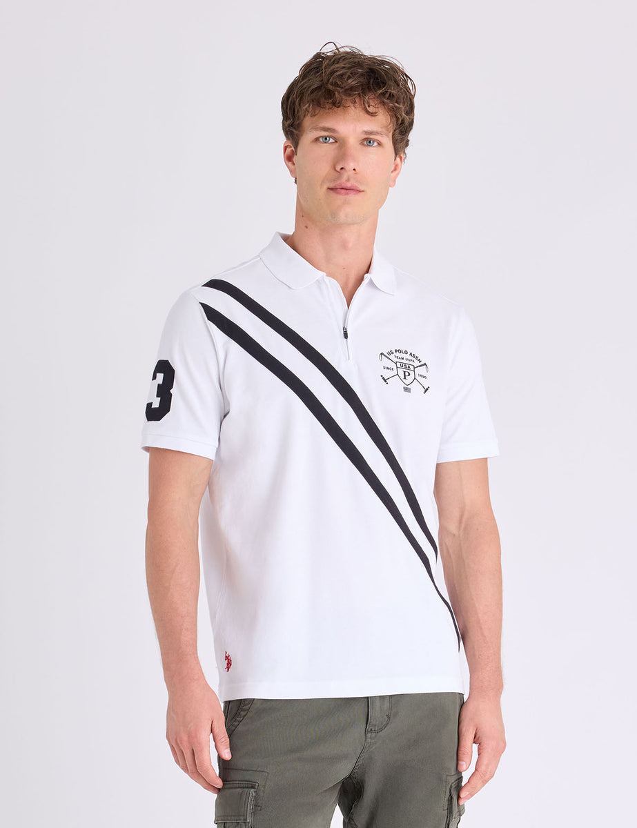 ZIPPER PLACKET SASH MALLET PIQUE POLO SHIRT– U.S. Polo Assn.