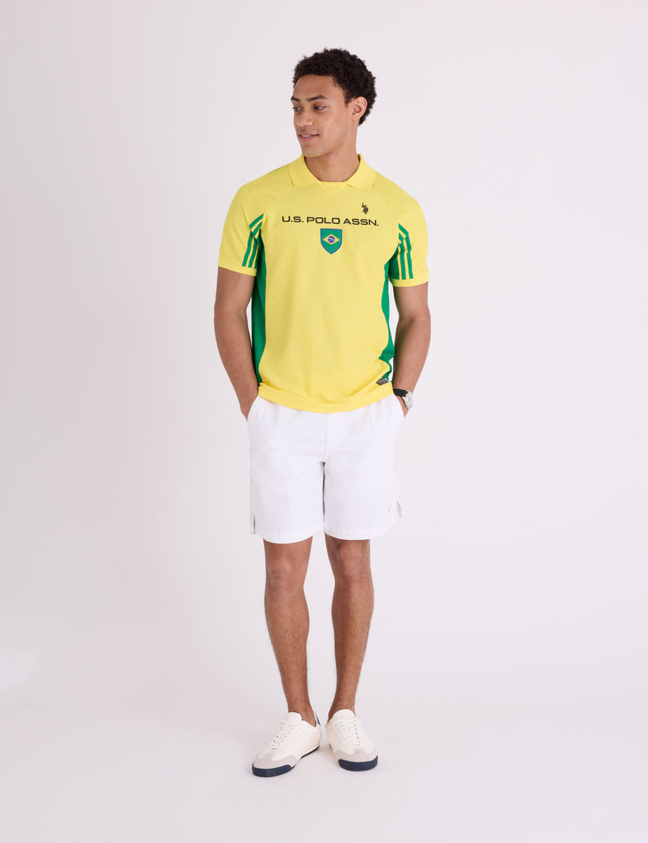 BRAZIL SHIELD PERFORMANCE PIQUE POLO SHIRT– U.S. Polo Assn.