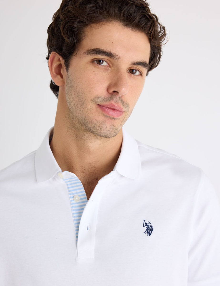 SOLID INTERLOCK POLO SHIRT WITH STRIPE TRIM– U.S. Polo Assn.
