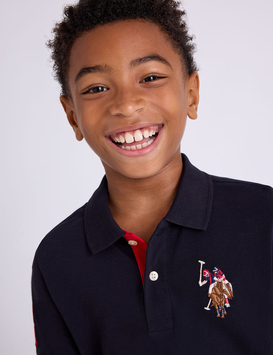 BOYS MULTI COLOR LOGO SOLID PIQUE POLO SHIRT– U.S. Polo Assn.