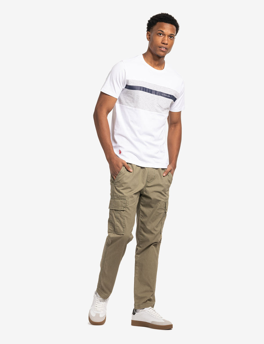 Casual Colorblock Pocket O Neck T-Shirts(4 Colors)