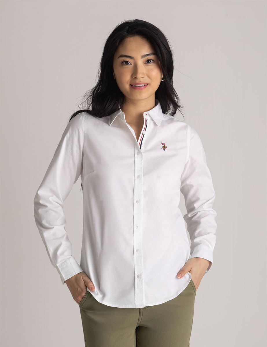 LONG SLEEVE SOLID STRETCH OXFORD SHIRT U.S. Polo Assn. LONG SLEEVE SOLID STRETCH OXFORD SHIRT U.S. Polo Assn.