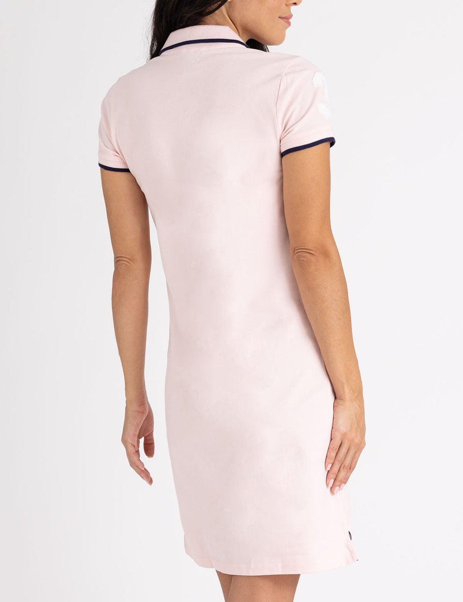 Crushed 3/4 Sleeve Onyx Polo Dress