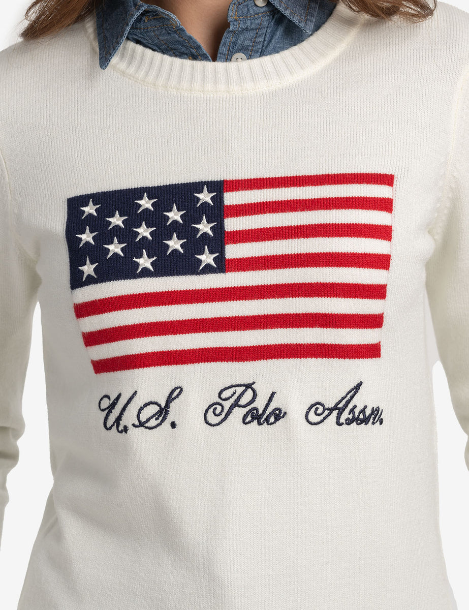 Us Polo Assn Banner FLAG CREW NECK SWEATER– Polo