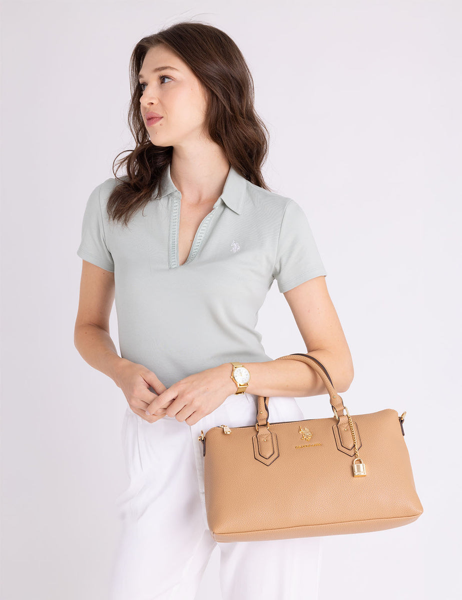LOCK CHAIN SATCHEL BAG WITH CROSSBODY STRAP– U.S. Polo Assn.