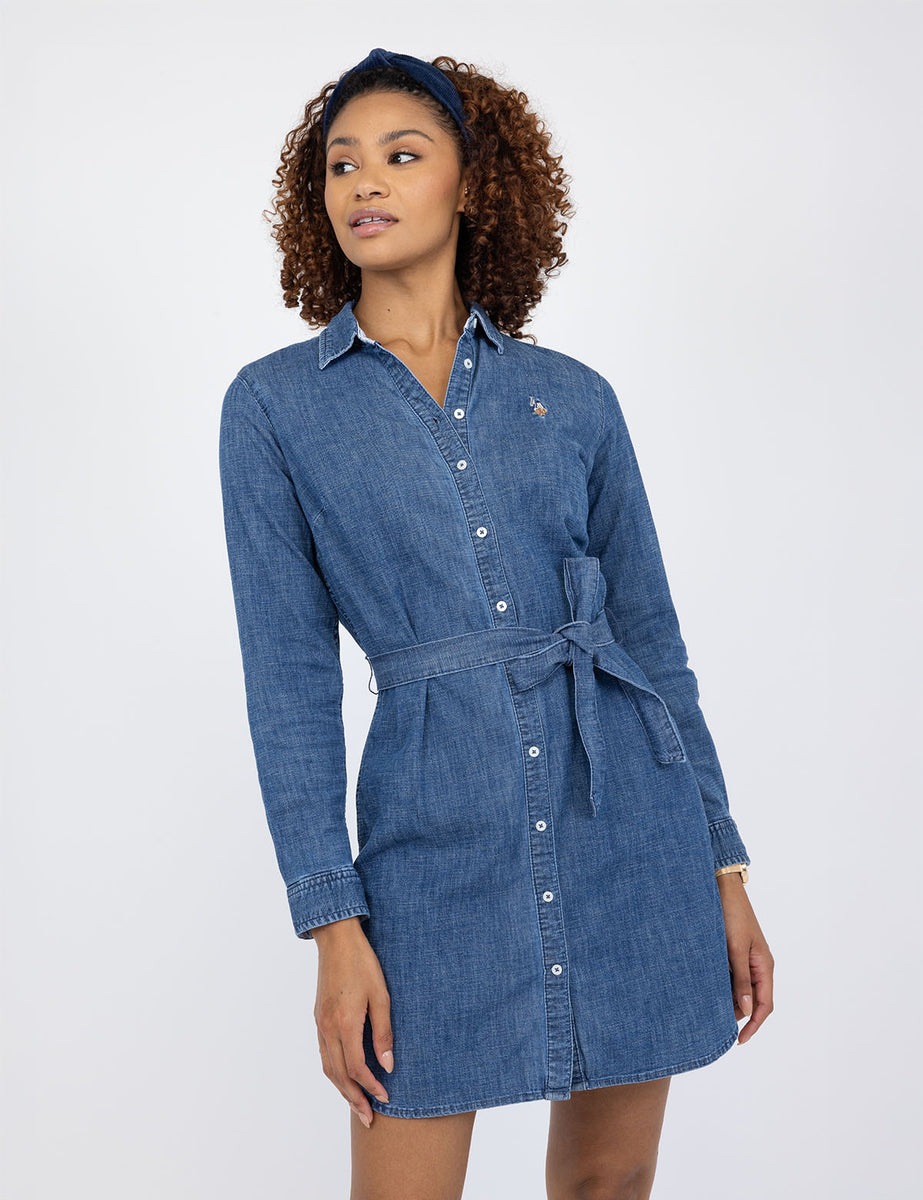 DENIM BUTTON DOWN DRESS– U.S. Polo Assn