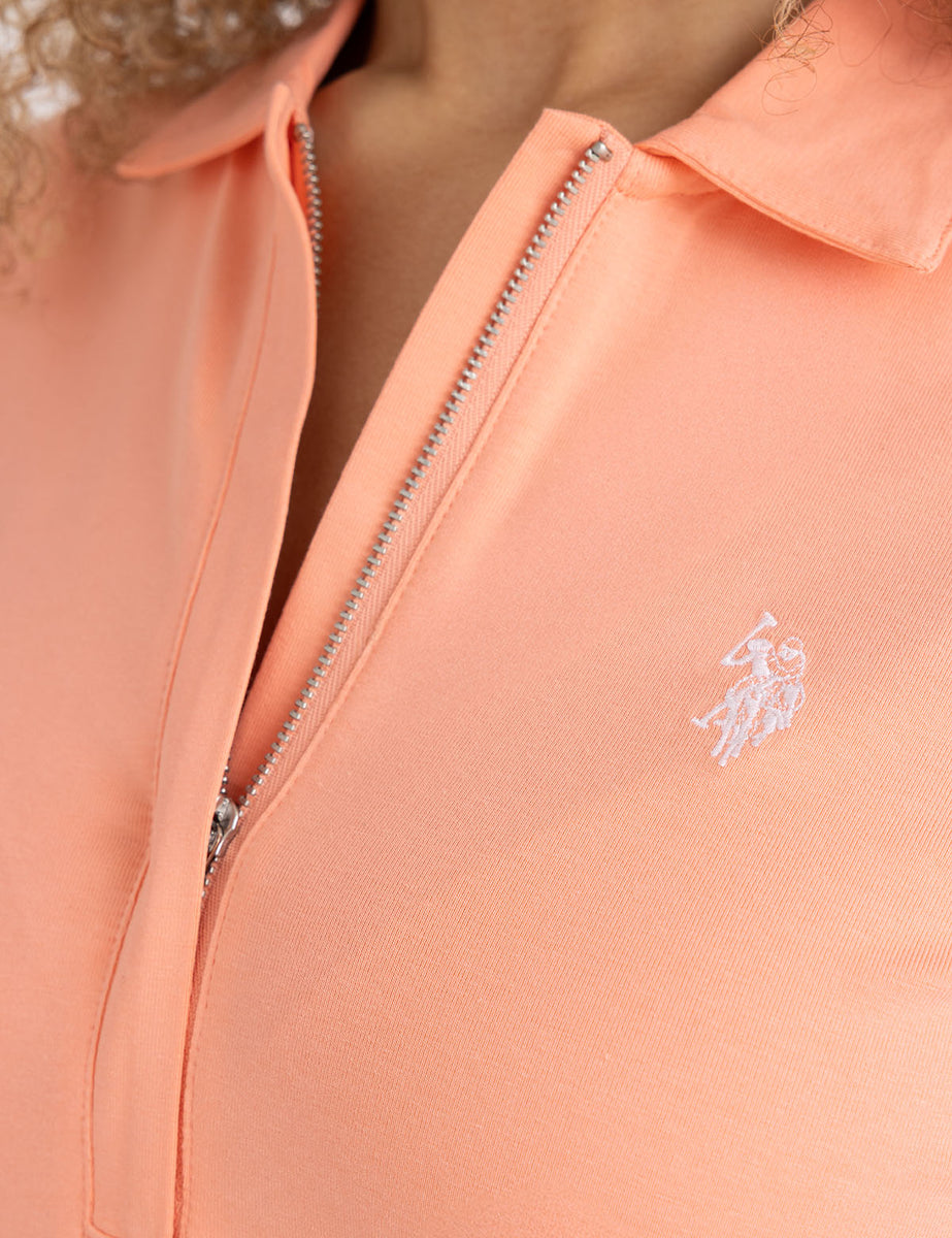 Russeluno ラッセルノ　W-MESH ZIPUP POLO MESH PANEL ZIP UP POLO SHIRT– U.S. Polo Assn.