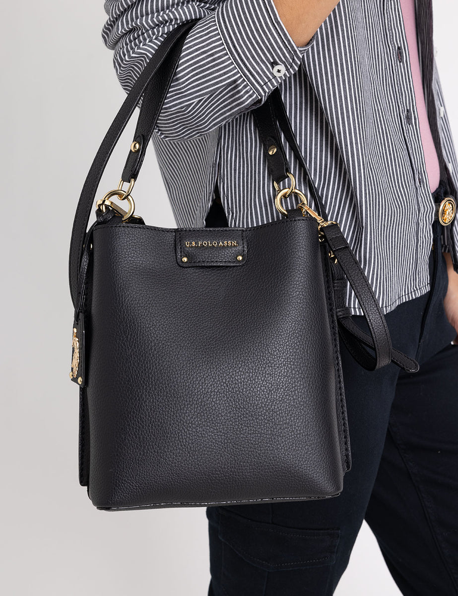 【極美品】　US POLO ASSN ショルダーバッグ　レザー　ブラック U.S. POLO ASSN. ショルダーバッグ バッグ 「U.S. ASSN.」「別注