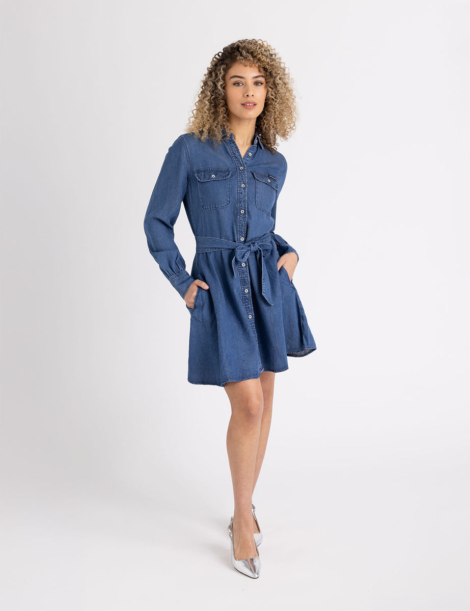 FIT AND FLARE TENCEL DRESS– U.S. Polo Assn