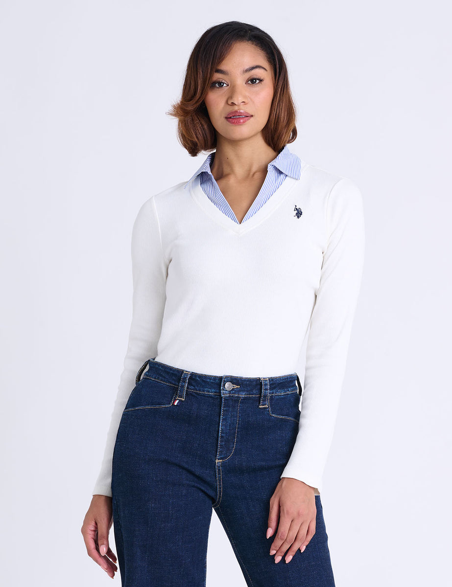 トップス OVY Two Layers Long Sleeve Polo Two Layers Long Sleeve Polo | OVY