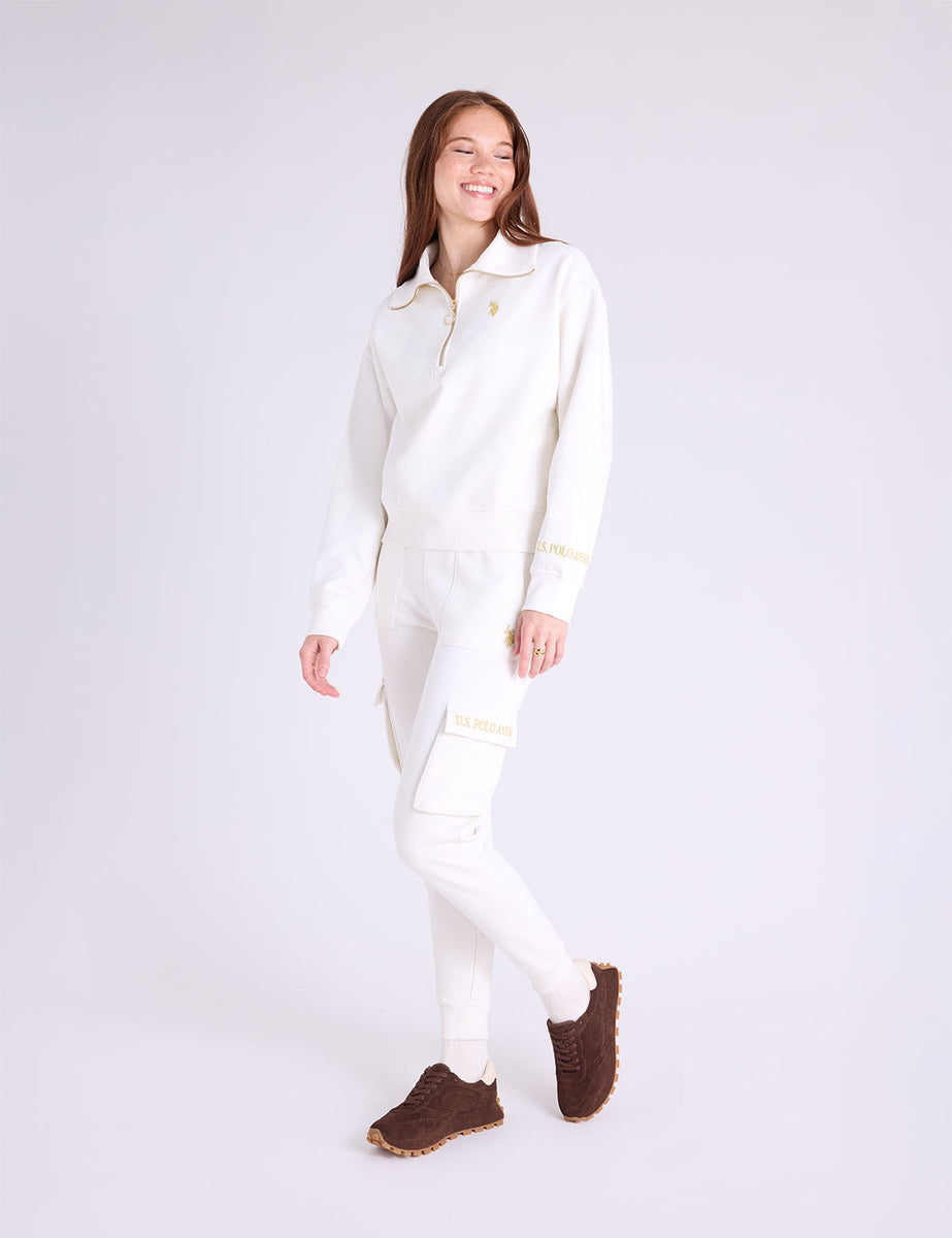 QUARTER ZIP METALLIC EMBROIDERED PULLOVER– U.S. Polo Assn.