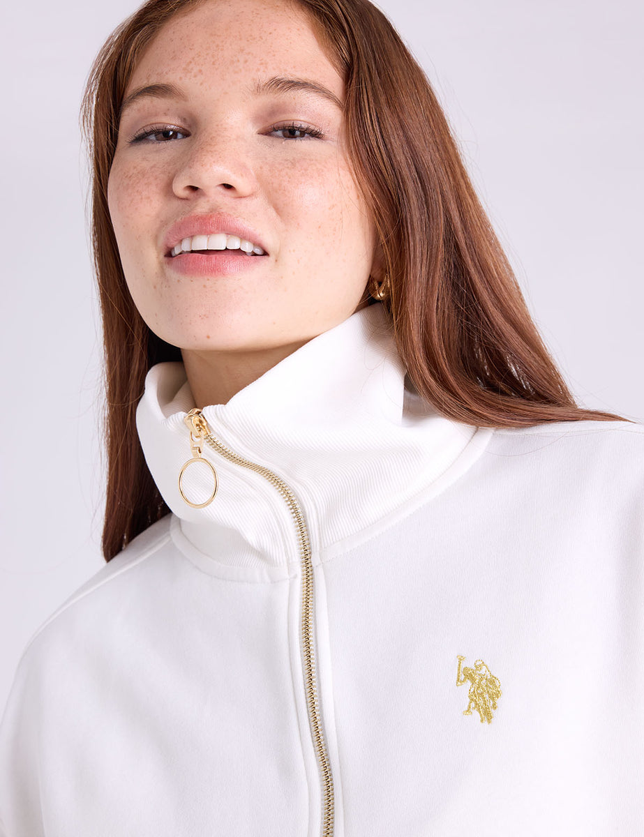 QUARTER ZIP METALLIC EMBROIDERED PULLOVER– U.S. Polo Assn.