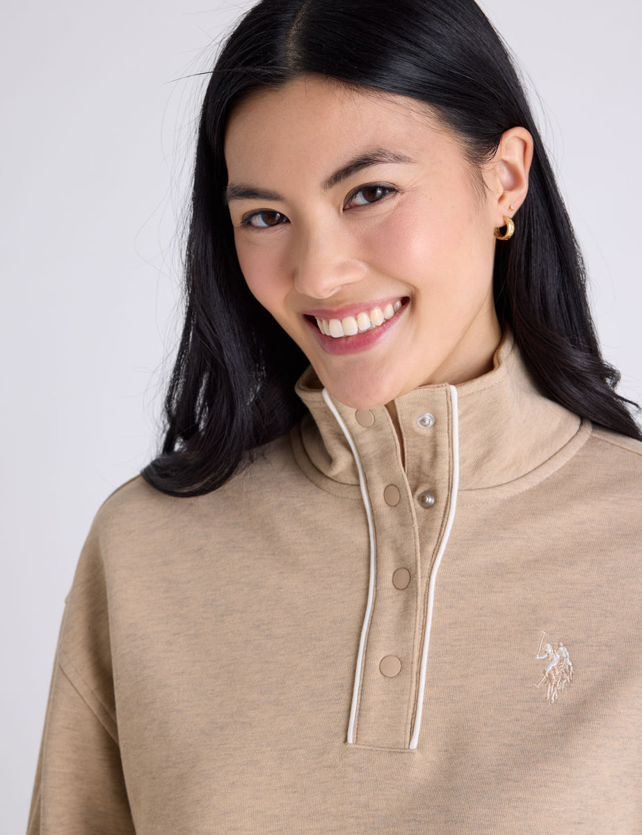 SNAP PLACKET PIPED FRENCH TERRY POPOVER– U.S. Polo Assn.