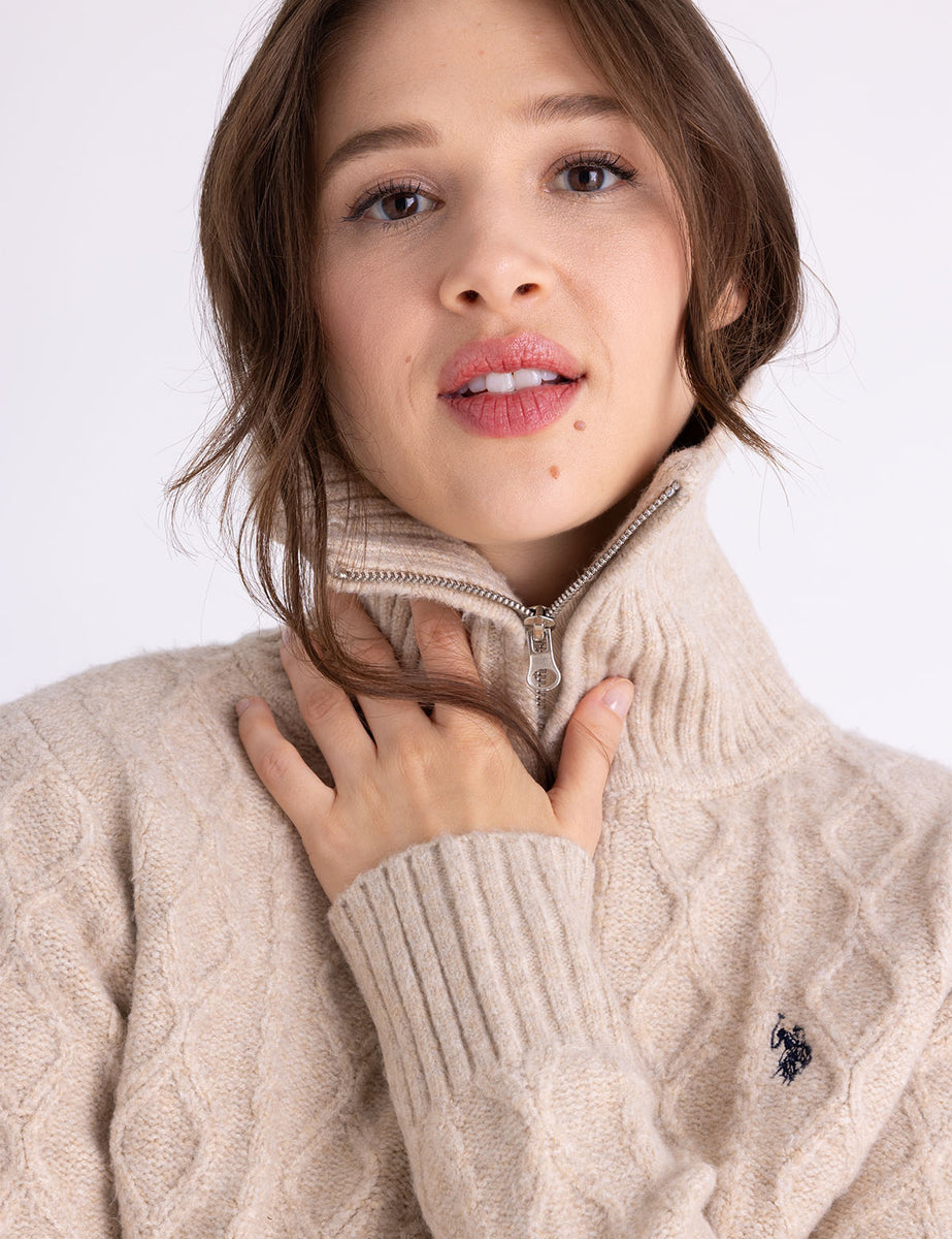 FULL ZIP CABLE SWEATER– U.S. Polo Assn.