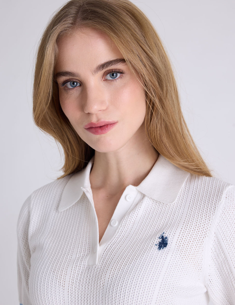 RELAXED SWEATER POLO SHIRT WITH RIBBED BAND– U.S. Polo Assn.